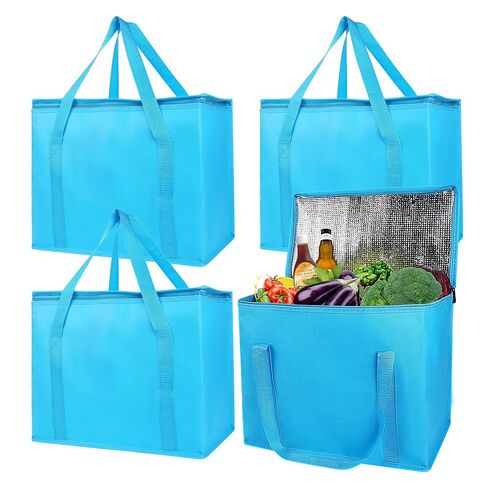 musbus 4-Pack insulated trunk organizer car cooler bag Food Insulated Grocery shopping bags, Black, reusable,zipper,foldable,tote,cold,for adult,for foodland, in Saudi Arabia
