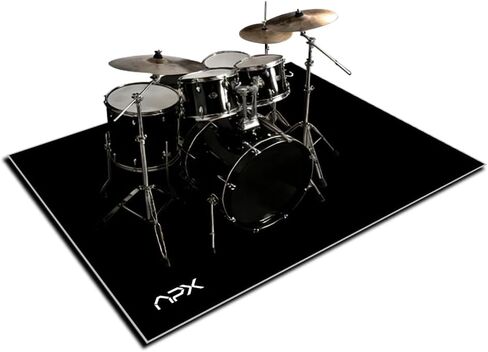 Drum Rug, 4x6Ft Drum Mat with Non-Slip TPR Bottom, Noise Reducing Drum Set Rug for Floor Protection, Drum Carpet for Electric Bass & Jazz Drum Set, Soundproof Floor Mat, Ideal Gift for Drummers, Black in Saudi Arabia