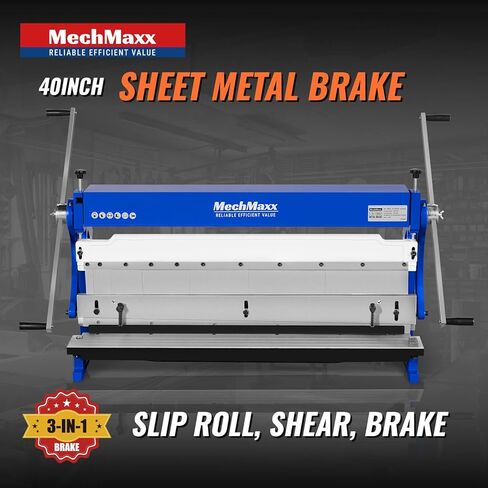 40-inch 3-in-1 Pan and Box Brake – Slip Roll, Shear, Bending Machine for Sheet Metal, 20 Gauge Mild Steel, Adjustable Fingers, Heavy Duty, Metalworking, Fabrication, Rolling, Bending, Model MMCB4020 in Kuwait