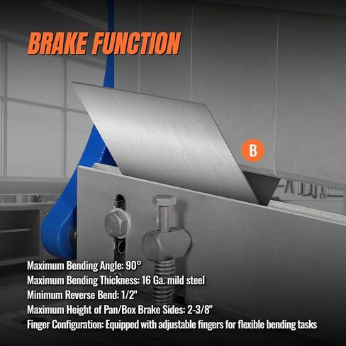 40-inch 3-in-1 Pan and Box Brake – Slip Roll, Shear, Bending Machine for Sheet Metal, 20 Gauge Mild Steel, Adjustable Fingers, Heavy Duty, Metalworking, Fabrication, Rolling, Bending, Model MMCB4020 in Kuwait
