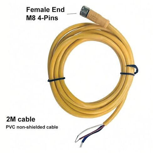 M8 M12 4-PINS Female Male Sensors Connecting Cable, Spring Type, Female to Male Changed 2M Length Standard ODM Supported(M8-4PINS 2M) in Saudi Arabia