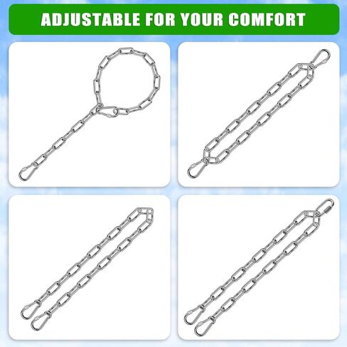 SELEWARE Heavy Duty Stainless Steel Punching Bag Chain, 1000LB Heavy Bag Hanging Chain with Carabiners, Extension Chain for Boxing Bags, Hammocks, Swings, Yoga Trapeze & Hanging Chairs in Kuwait
