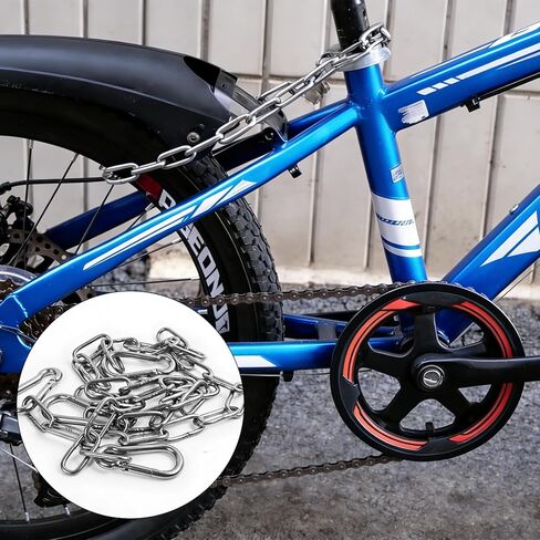 2 Pack Duty Stainless Steel Chain with 4 Carabiners,25in 550LB Hanging Swing Chain for Punching Bags, Swing Chairs,Hammocks, Indoor & Outdoor Fence in Kuwait