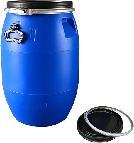 30l Food Grade Plastic Drum with Lid - Airtight Water & Food Storage Container, Ideal for Rain Barrel Use, Durable and Versatile Outdoor Storage Solution in Saudi Arabia