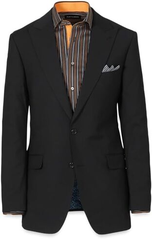 Paul Fredrick Men's Wool Stretch Bengaline Peak Lapel Suit Jacket in Kuwait