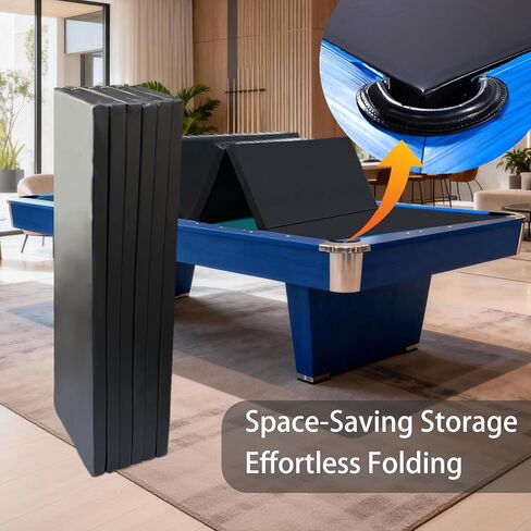 طاولة بلياردو بطول 8 أقدام - جزء علوي قابل للطي يتحول إلى طاولة طعام وطاولة ألعاب، غطاء طاولة بلياردو مع جلد مقاوم للماء (أسود) in Kuwait