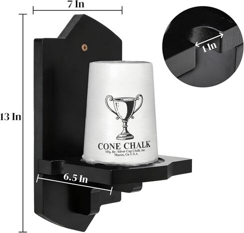 Cone Chalk Holder Wall Mount, Heavy-Duty Wood Pool Chalk Holder, Billiards Table Cone Chalk Holders with Mounting Hardware, Billiards Table Accessories in Kuwait