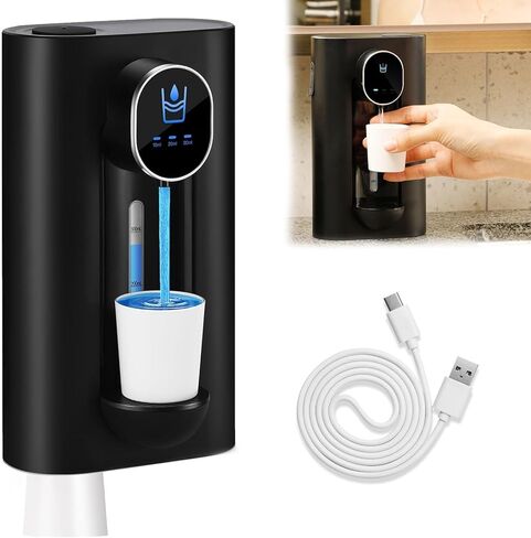 Bar Shot Station Mini Liquor Dispenser - Automatic Mouthwash Dispenser With 2 Magnetic Cups - Wall Mount & Countertop Compatible - Rechargeable (BLACK*2) in Saudi Arabia