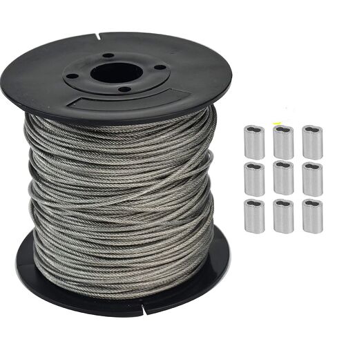 304 Stainless Steel Wire Cable Vinyl Coated, Outdoor Light Guide Wire, Suitable 1/16 Inch Overmolded to 3/32 Inch 200FT in Kuwait