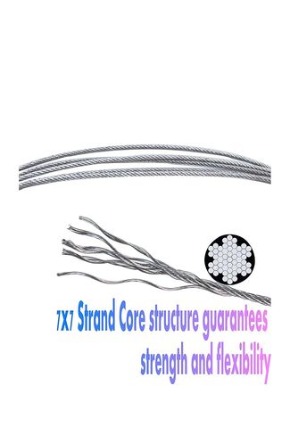 304 Stainless Steel Wire Cable Vinyl Coated, Outdoor Light Guide Wire, Suitable 1/16 Inch Overmolded to 3/32 Inch 200FT in Kuwait