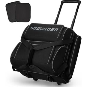 حقيبة بولينج ذات 4 كرات مع عجلات، حجرة رئيسية مدمجة، حقيبة بولينج شديدة التحمل 900D مع حجرة للأحذية، مقبض تلسكوبي، جيوب متعددة للملحقات للسفر في بطولة الدوري in Kuwait
