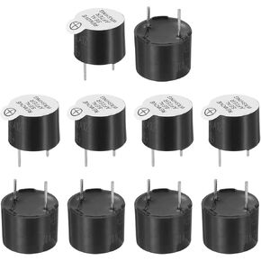 MECCANIXITY 10 قطع طنان نشط DC 5V 12x9.5 مم 7.6 مم درجة نغمة كهربائية صفارة إنذار بيزو صوت صفير صوت مستمر لدوائر فيزياء الكمبيوتر إنذار سلامة مستودع المنزل متجر in Kuwait
