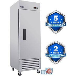 27"W Commercial Reach-In Upright Freezer - Low Noise & Energy Saving, Stainless Steel Freezer, 3 Adjustable Shelves, LED Lighting, 23 Cu.ft, Automatic defrost, Digital Temperature Control in Kuwait