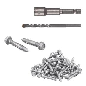 Concrete Screws 1/4" x 1-1/4" 100PCS 410 Stainless Steel Hex Concrete Screw with Drill Bit and Hex Bit Socket for Masonry Block Brick in Kuwait