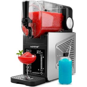 NutriChef Slushie Machine for Home | No Ice Needed Slushys 7-in-1 Preset Programs: Self Clean, Milkshakes, Spiked Slush & More | 64 oz, Quiet Operation, One-Touch Start & Includes Recipes | Black in Kuwait