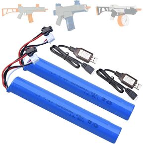 Water Bead Gel Ball Blaster 7.4V 2000mAh Rechargeable Battery with Charging Cable, Airsoft Gel Ball Blaster Battery for SRB400, SRB-400 SUB and SRB1200 (2-Pack) in Kuwait
