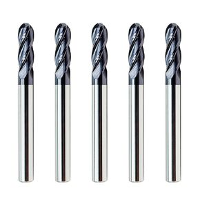 LU&MN 4-Flute End Mills، مجموعات لقم مطحنة كروية من الكربيد للفولاذ المقاوم للصدأ والفولاذ المقوى والسبائك والمزيد، 1/4 بوصة، 5 قطع in Kuwait