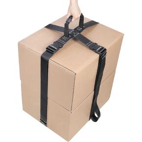 حزام حمل الصندوق مع مقبض وأشرطة قابلة للتعديل لصندوق البطارية وأشرطة حمل الحزام المحمولة للتحرك بأمان ورفع الصناديق الثقيلة (أسود، مشبك بلاستيكي 96 بوصة) in Kuwait