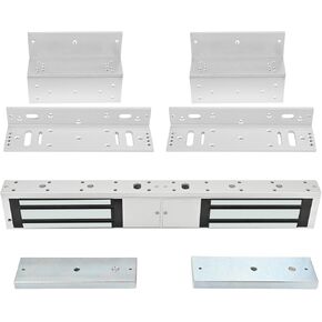 1200lbs Double Door Magnetic Lock with ZL Bracket Kit, Fail Safe NC Mode, 12V Electric electromagnetic for Access Control and Intercom Systems, Heavy Duty for Wooden, Metal, Fireproof Doors in Kuwait