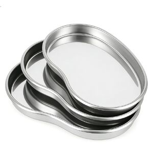 3 Packs Large Professional Medical Surgical Tray - Kidney Trays Flat Type Stainless Steel Dental Trays Thickening Lab Instrument Supplies Tools Tray for Dental Piercing Lab (8.4 * 5.6) in in Kuwait