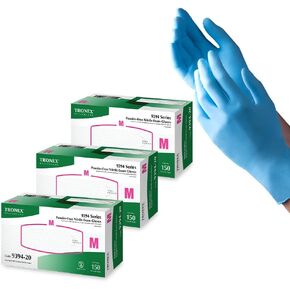 TRONEX 9394 Nitrile Exam Disposable Gloves, 4 Mil, Chemo Rated, Powder Free, Blue (450, Medium) in Kuwait