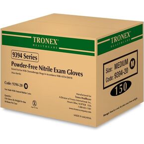 TRONEX 9394 Nitrile Exam Disposable Gloves, 4 Mil, Chemo Rated, Powder Free, Blue, Case of 1,500 in Kuwait