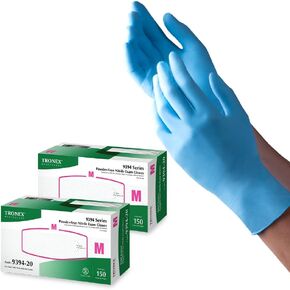 قفازات TRONEX 9394 Nitrile Exam للاستعمال مرة واحدة، 4 مل، مصنفة كيميائيًا، خالية من البودرة، أزرق (300، صغير) in Kuwait