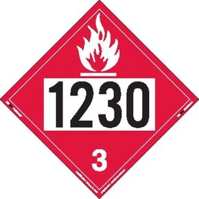 Labelmaster ZT2-1230 UN 1230 لوحة مواد خطرة سائلة قابلة للاشتعال، لوحة علامات (عبوة من 25 قطعة) in Saudi Arabia