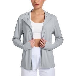 سترة نسائية للحماية من الشمس مع قلنسوة بسحاب وخفيفة الوزن وأكمام طويلة لتغطية الأشعة فوق البنفسجية للتنزه سيرًا على الأقدام بعامل حماية من الأشعة فوق البنفسجية 50+ in Kuwait