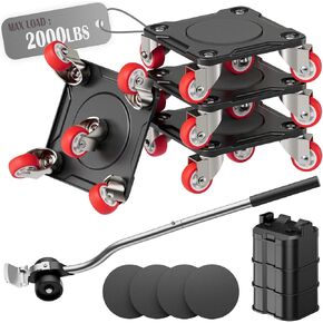 Heavy Duty Furniture Movers with 8 Wheels, Dual-Wheel Caster Square Dollies with Furniture Lifter and Base, 360° Swivel Casters, Non-Slip Pads, Up to 3500 lbs Load Capacity in Saudi Arabia