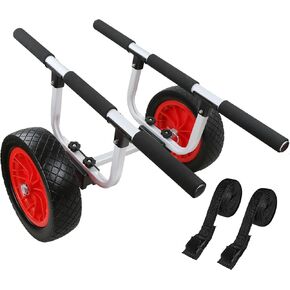 عربة كاياك من الألومنيوم شديدة التحمل، عرض قابل للتعديل بسعة وزن 470 رطل وإطارات صلبة مقاس 12 بوصة، عربة ترولي زورق قابلة للفصل لزوارق الكاياك وألواح التجديف العائمة وبساط جون بوتس in Kuwait