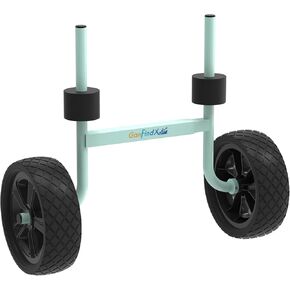 عربة كاياك شديدة التحمل من GanFindX، عربة كاياك قابلة للتعديل وقابلة للطي مع عجلات إسفنجية صلبة، عربة نقل كاياك محمولة، أشرطة ربط للأسفل متضمنة عرض قابل للتعديل، أخضر فاتح in Kuwait