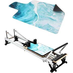 بساط إصلاح بيلاتيس غير قابل للانزلاق، بساط منشفة بيلاتيس بسطح من الصوف الناعم، بساط بيلاتيس مع معدات متعددة، خفيف الوزن وقابل للطي، يمتص العرق ويجف سريعًا، لليوجا واللياقة البدنية (أزرق محيطي) in Kuwait