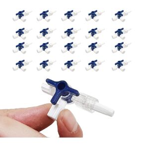 Luer Stopcocks 3-Way,Luer Connections,Sterile Individual Package,Stopcocks with Luer Connections Male Lock for School Projects, Hobbies DIY Experimental Research Projects， 20Pcs in Saudi Arabia
