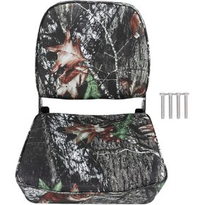 Folding Boat Seat, Low Back Padded Pontoon Boat Chair with Thick Marine Grade Foam, Aluminum Alloy Hinges and Tie Down Straps, for Canoe Kayak Fishing Cruising in Kuwait