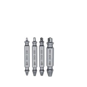 1 Set of Damaged Screw Extractor Set, Centre Drill, Woodworking Tools, Broken Bolt Bolt Screw Remover (Silver, 4 Pieces with Box) in Kuwait