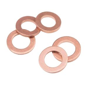 Flat Washers,Bolt Repair,M5-M14 Solid Copper Washer Gasket Ring Seal Spacer Fastener 50 Pcs(M6X10X1mm) in Kuwait
