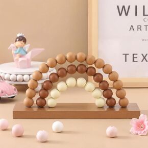 Arrowbash Cute Pink Rainbow Girls Room Decoration 8.66 x 5 Inch Standability Pastel Kids Nursery Playroom Kids Bedroom Decor Bookshelf Wooden Rainbow Decor in Kuwait