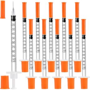 50 PACK U-100 Syringes 30G 5/16" 1ml/cc, Disposable Syringe, Lab Supplies, Individual Wrapped, Pack of 50 in Kuwait