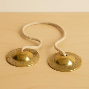 Indian Traditional Brass Manjeera | Manjira Musical Instruments Music Pooja | Puja Hand Cymbals for Hindu Bhajans Bell Religious small | Dia 3 Inches approx. in Saudi Arabia
