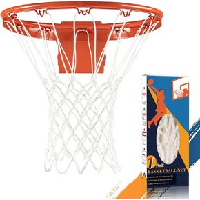 استبدال شبكة كرة السلة الاحترافية، 12 حلقة من النايلون عالي التحمل، شبكة طوقية لكرة السلة مضادة للسوط لجميع الأحوال الجوية تناسب الإطارات الداخلية والخارجية القياسية، تغليف صندوق هدايا in Kuwait