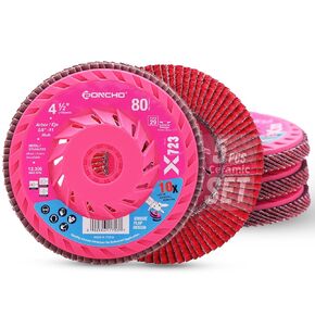 Expert Ceramic 4 1/2 Flap Disc 40 Grit for Angle Grinder with Speed HUB, Type 29 Flap Sanding Disc, High Density Trimmable Grinding Wheels for Stainless Steel, Sheet Metal (5 Pack) in Kuwait