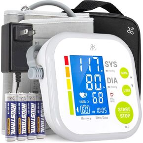 Greater Goods Upper Arm Blood Pressure Monitor for Home Use – Automatic One-Touch BP Machine, Wide-Range Cuff (8.7"–16.5"), Large Backlit Display, 2-User Memory, Complete Kit in Kuwait