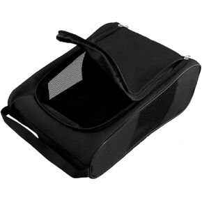 Golf Shoe Bag for Men Women, Mesh Shoe Bags for Travel, Water Proof Ventilation Golf Shoes Bag, Outdoor Shoe Carrier with Zippered and Handle (Black/Black-1PCS) in Kuwait