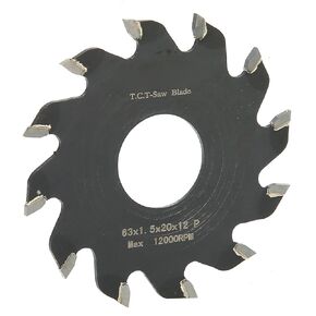 Fafeicy 63x1.5x20x12 منشار، لوح فولاذي مستورد من سبائك صلبة منشار شق مع أسنان مسطحة يمين يسار لقطع الخشب والبلاستيك ABS الأكريليك، مناسب لآلة نهاية الطاولة المزدوجة in Kuwait