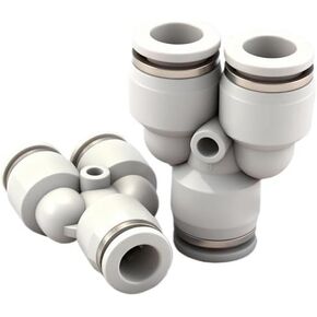 3 قطعة مضخة هواء القصبة الهوائية البيضاء موصل قابس سريع تغيير سريع قطر تي شيرت موصل Y على شكل تي شيرت PY6/8/10/12PW(WhitePY14) in Kuwait