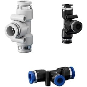 1 قطعة T-نوع المحملة PE14/16 مضخة هواء أنبوب الغاز الهوائي وصلة سريعة PE10 الإدراج السريع أنبوب الغاز المشترك (Bluepeg14-12) in Kuwait