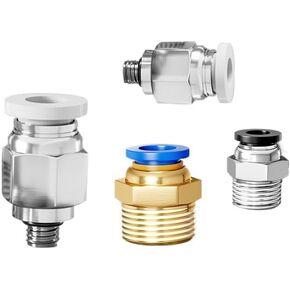 2 قطعة موصل سريع من النحاس المطلي بالنيكل الهوائي PC8-02 خيط مستقيم من خلال PC4-M5 موصل سريع لأنابيب الهواء 6-01/10-03(Pc6-02(أسود)) in Kuwait