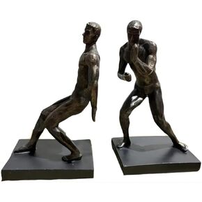 Comfy Hour Farmhouse Collection Resin Set of 2 Gymnastic Men Art Bookends, Solid Heavy Weight, Black in Saudi Arabia