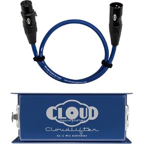 ميكروفونات سحابية - حزمة منشط الميكروفون Cloudlifter CL-1 مع كابل استوديو Get Lifted أزرق مع ذهبي XLR (قطعتان) (10 أقدام) in Kuwait